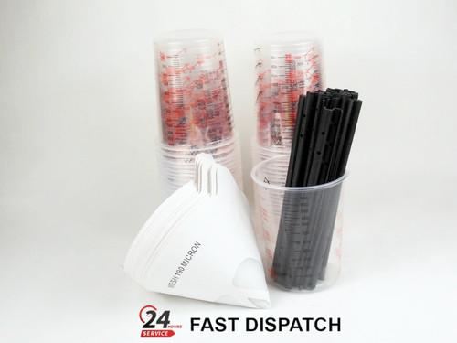 Calibrated paint mixing cups - calibrated,